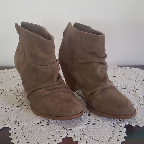 Cute Splendid Taupe Suede Leather Slouchy Boots Sz 7.5M - Picture 1 of 9